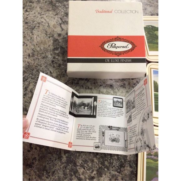 Vintage Pimpernel Deluxe Finish Traditional Collection 6 PC Coasters Original Bo - Picture 10 of 15